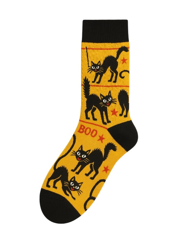 Fun socks with cat wolf and deer theme
