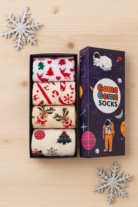 Premium 4-pack Christmas Sock Gift Box